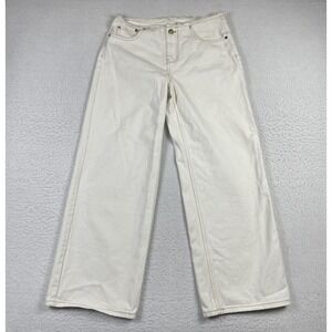 Milk It Jeans Womens 30 White Denim Gold Stitching Pure Jean Casual Pant